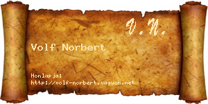 Volf Norbert névjegykártya