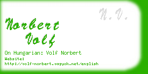 norbert volf business card